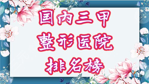 国内三甲整形医院排名