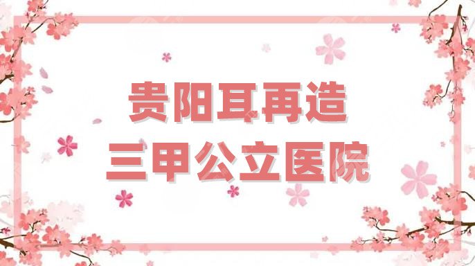 贵阳耳再造三甲公立医院