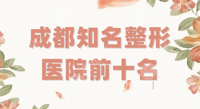 成都知名整形医院前十名