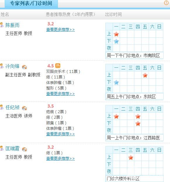 青医附院美容整形科专家坐诊时间表详细 预约挂号