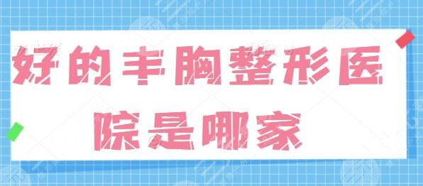 好的丰胸整形医院是哪家？遍访全国只属这五家案例多、技术好、审美在线~