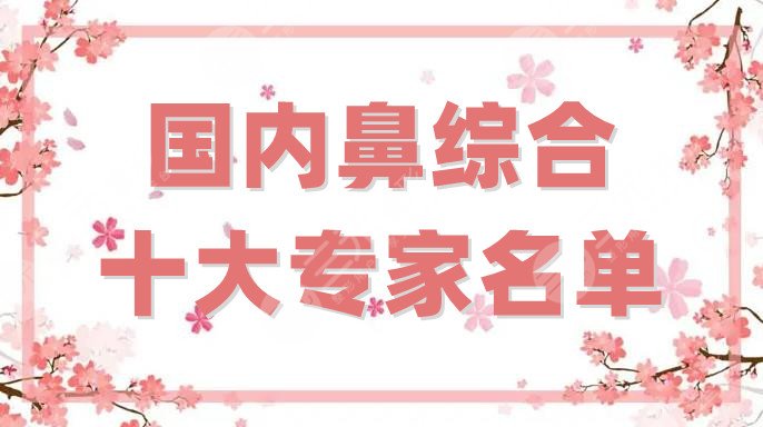 国内鼻综合十大专家