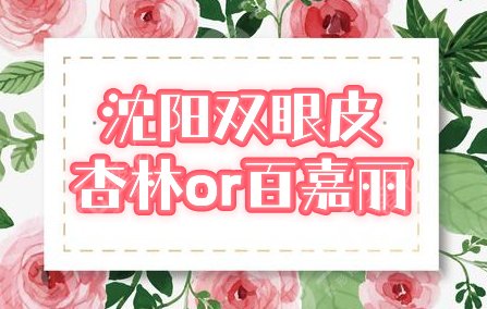 杏林和百嘉丽做双眼皮哪个好