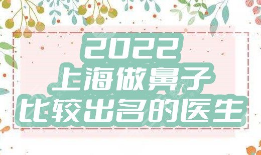 2024上海做鼻子比较出名的医生名单