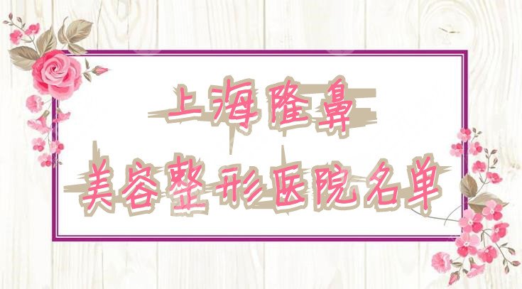 上海隆鼻美容整形医院名单