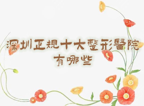 深圳正规十大整形医院有哪些