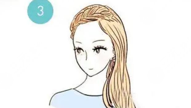 三七分刘海马尾
